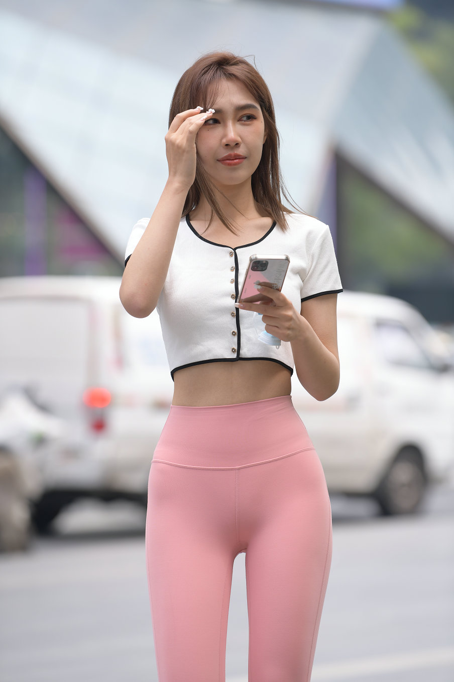 图片[2]-街拍粉色瑜伽裤女孩J2900 645P1V-20.7GB-米合兔