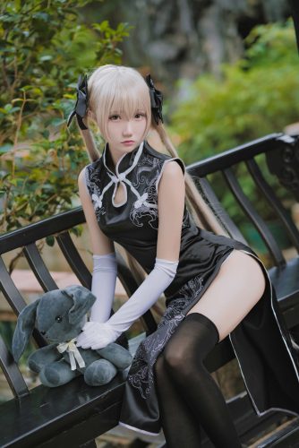 14P瓜希酱 穹妹 黑旗袍 cosplay图片NO.017-米合兔