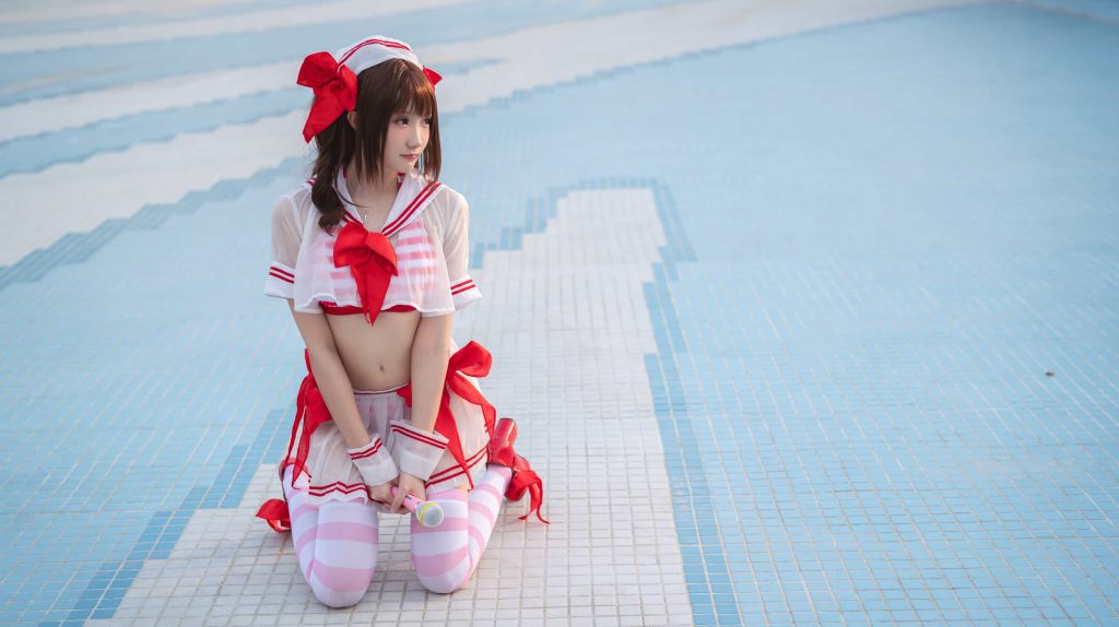 图片[2]-30P瓜希酱 岛村卯月 泳衣 沙滩 白丝 cosplay图片NO.010-米合兔